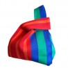 Bolsa de punto multicolor con rayas para muñeca
