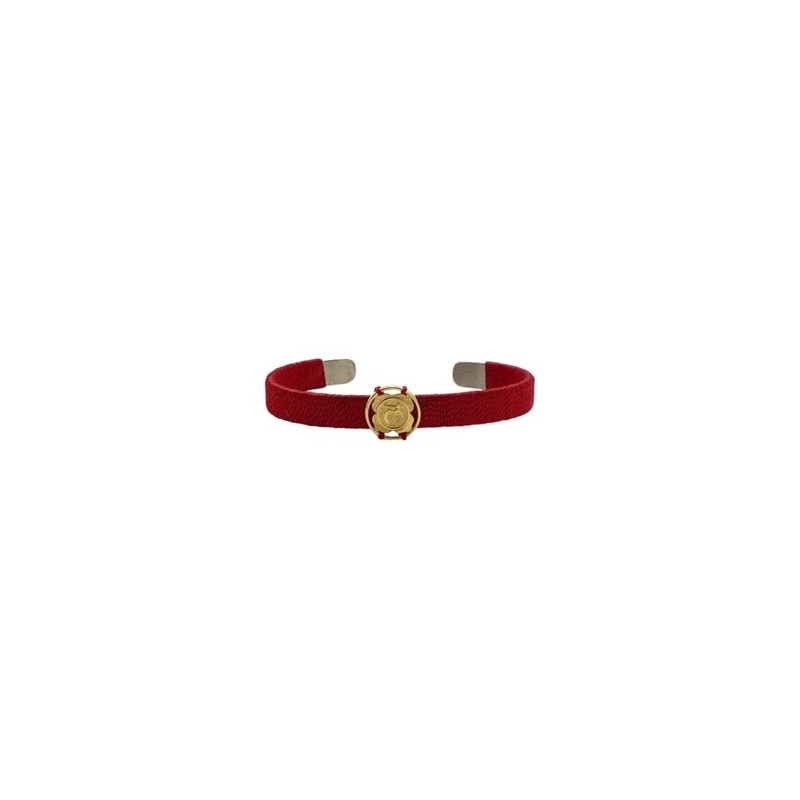 Pulsera chakra “Muladara” bordada en rojo de acero inoxidable