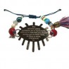 Pulsera de placa ajustable con decreto color plata (ojo)