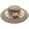 Sombrero de Celulosa color café y cinta bordada