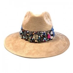 Sombrero de Gamuza CAMEL con banda bordada