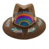 Sombrero de gamuza pintado a mano color cafe