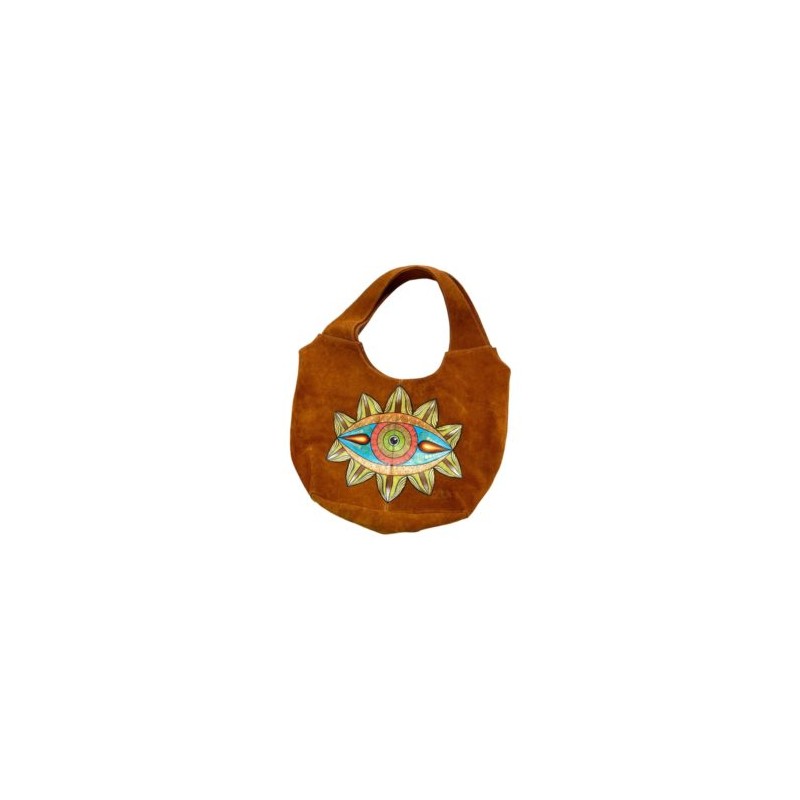 Bolsa de Gamuza con OJO pintado a mano