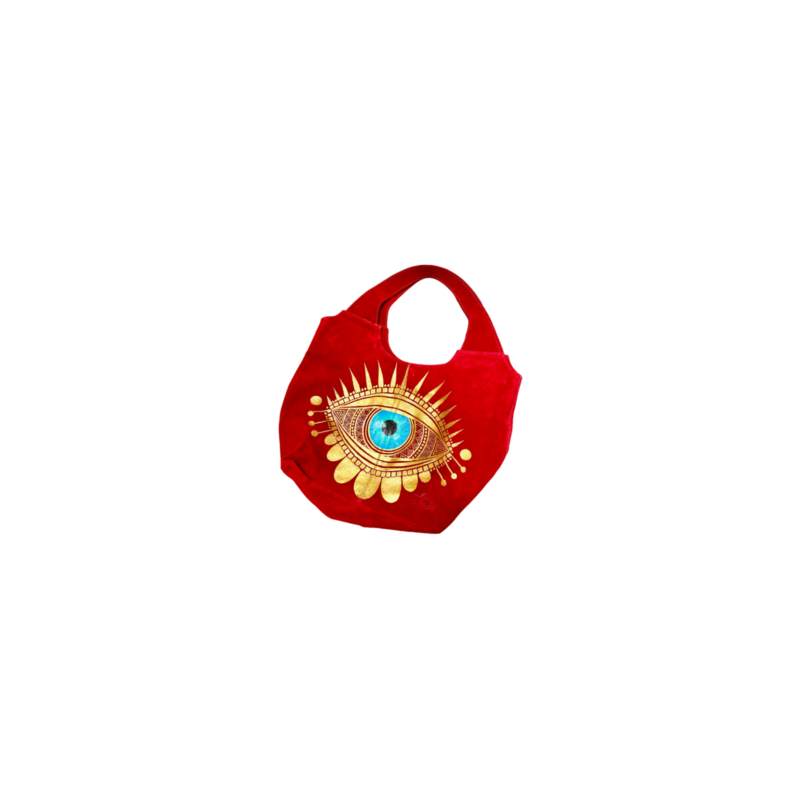 Bolsa de Gamuza con OJO pintado a mano