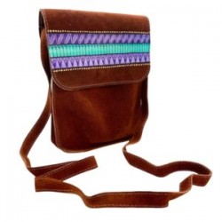 Bolsa de gamuza pintada a mano cruzada