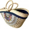 Bolsa de Palma con cinta de mezclilla y chaquira pintada a mano