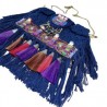 Bolsa tejida “MACRAME” y bordada a mano con dijes, cristales y flecos