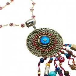 Collar con atrapasueños y cadena de ojos