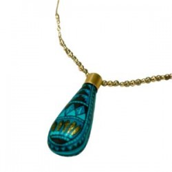 Collar con GOTA de madera tallada y pintada