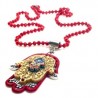 Collar largo Hamsa rojo hecho a mano mexican boho