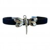 Pulsera de acero inoxidable bordada con libélula