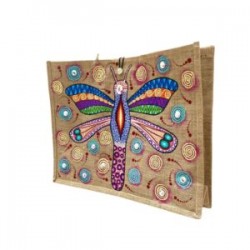 Bolsa de yute con LIBELULA pintada a mano