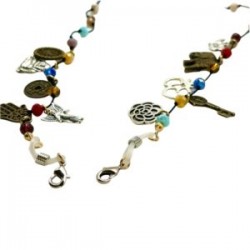 Cadena para tapa bocas o lentes con cristal checo y dijes