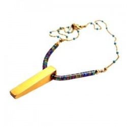 Collar con dije de pewter y hematita