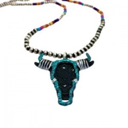 Collar con toro de metal calado vintage