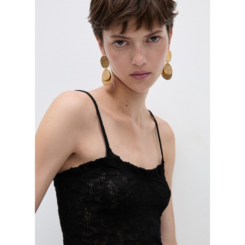 Pendientes largo monedas