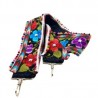 Asa para bolsa bordada con flores y cinta de borlas