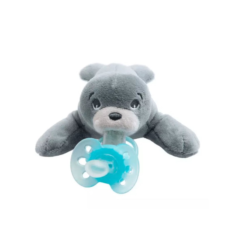 chupón con peluche tierno