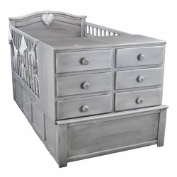 CUNA CAMA CON BASE SAMI GRIS VINTAGE