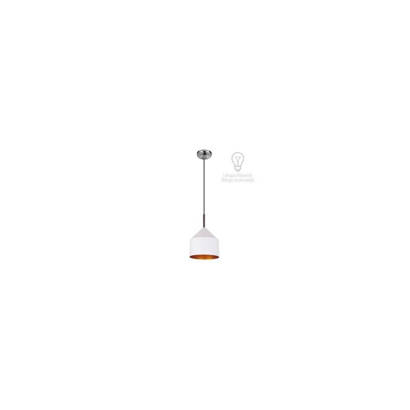 LAMPARA DECORATIVA COLGANTE E26 1 LUZ BCO 100-240V AUVA NO INCLUYE FOCO