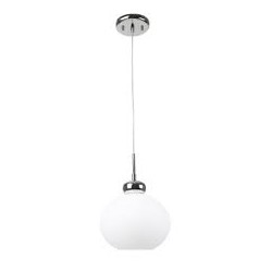 LAMPARA DECORATIVA COLGANTE E26 1 LUZ CROMO 100-240V OPALINO LUXOR NO INCLUYE FOCO