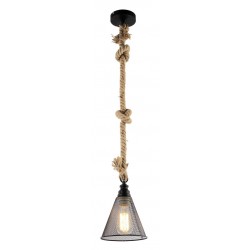 LAMPARA DECORATIVA COLGANTE E26 1 LUZ NEGRO SOGA INCLUYE FOCO VINTAGE