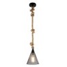 LAMPARA DECORATIVA COLGANTE E26 1 LUZ NEGRO SOGA INCLUYE FOCO VINTAGE