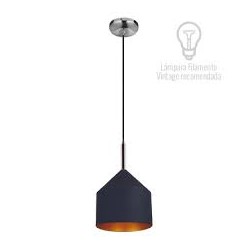 LAMPARA DECORATIVA COLGANTE E26 1 LUZ NEGRO 100-240V AUVA NO INCLUYE FOCO