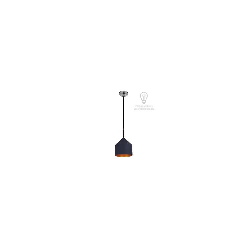 LAMPARA DECORATIVA COLGANTE E26 1 LUZ NEGRO 100-240V AUVA NO INCLUYE FOCO