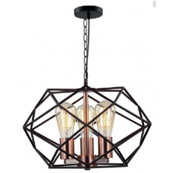 LAMPARA DECORATIVA COLGANTE E26 3 LUCES COBRE METAL NO INCLUYE FOCOS