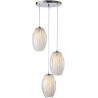 LAMPARA DECORATIVA COLGANTE E26 3 LUCES CROMO 127V CRISTAL, OPALINO NO INCLUYE FOCOS