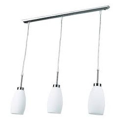 LAMPARA DECORATIVA COLGANTE E26 3 LUCES CROMO 100-240V OPALINO MARUK II1 NO INCLUYE FOCOS