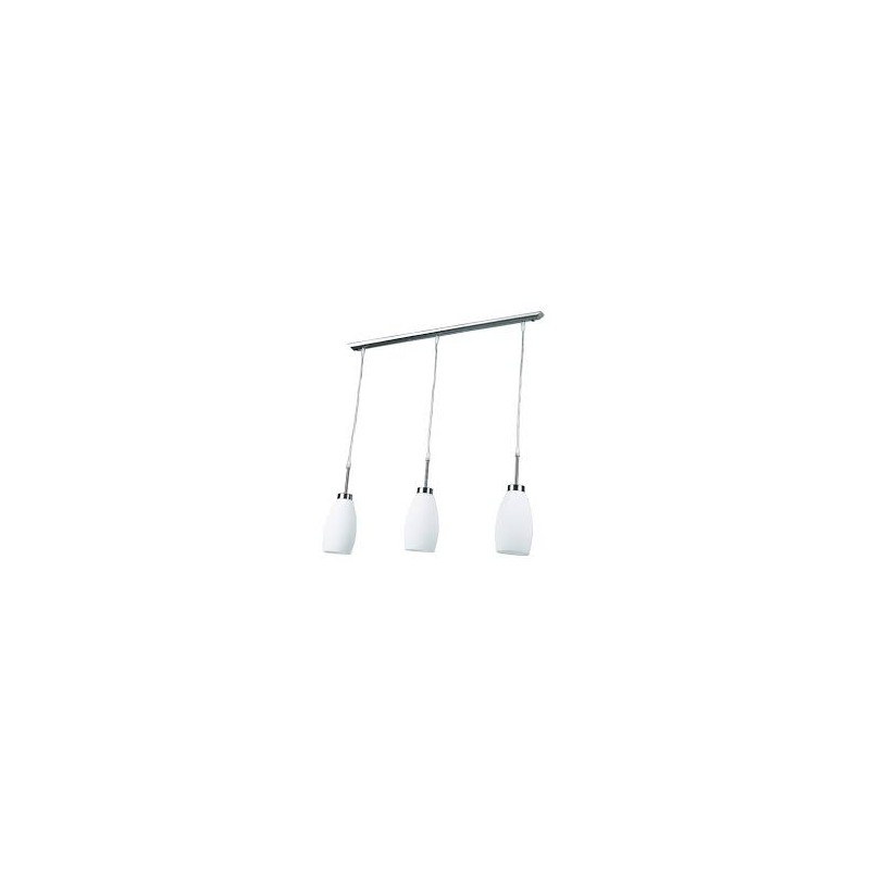 LAMPARA DECORATIVA COLGANTE E26 3 LUCES CROMO 100-240V OPALINO MARUK II1 NO INCLUYE FOCOS