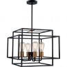 LAMPARA DECORATIVA COLGANTE E26 4 LUCES ORO METAL NEGRO NO INCLUYE FOCOS