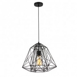 LAMPARA DECORATIVA COLGANTE E27 1 LUZ NEGRO 125V NO INCLUYE FOCO