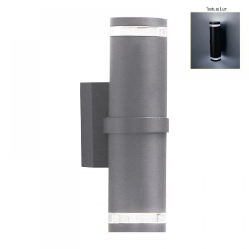 LAMPARA SUP P/MURO E27 DECORATIVA 100-240V 2 LUCES NEGRO TOLEDO I NO INCLUYE FOCO