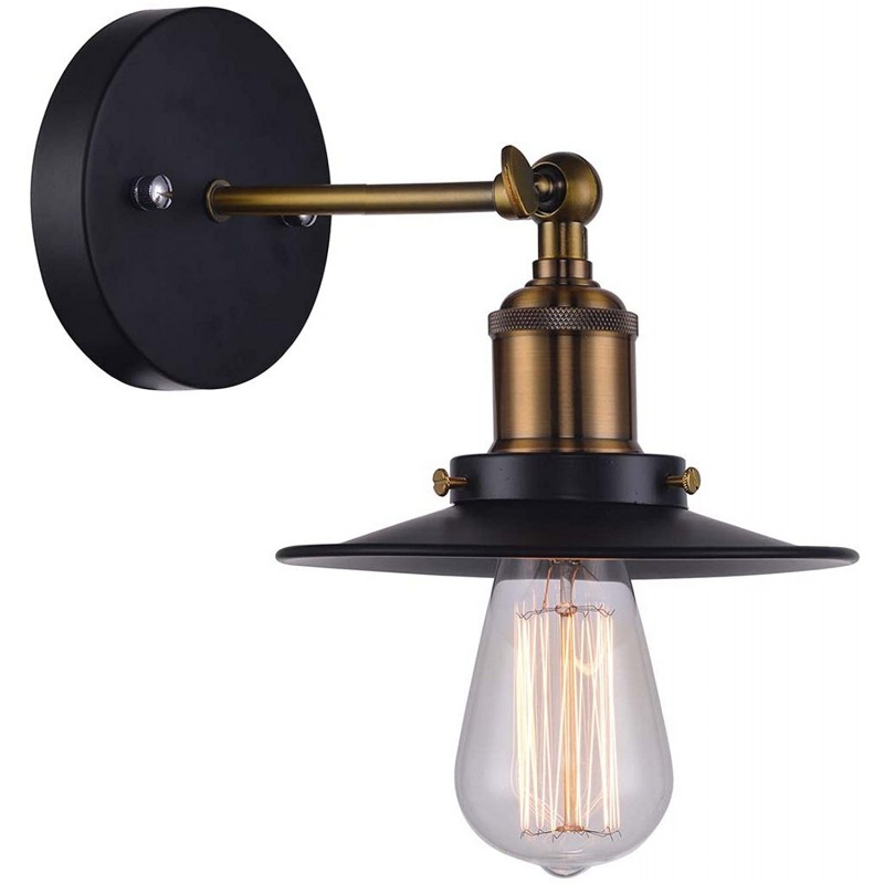 LAMPARA PARA PARED DECORATIVA 60W E26 127V NEGRO VINTAGE INCLUYE FOCO EPOCA