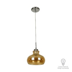 LAMPARA DECORATIVA COLGANTE E26 1 LUZ AMBAR 100-240V CRISTAL PERSEUS NO INCLUYE FOCO