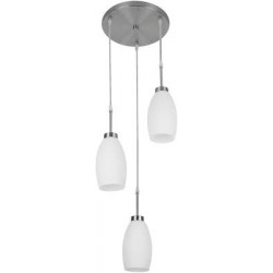 LAMPARA DECORATIVA COLGANTE E26 3 LUCES CROMO 100-240V OPALINO MARUK II NO INCLUYE FOCOS