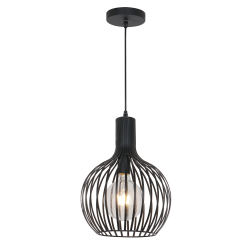 LAMPARA DECORATIVA COLGANTE E26 1 LUZ NEGRO 127V MALLA METALICA ARA NO INCLUYE FOCO