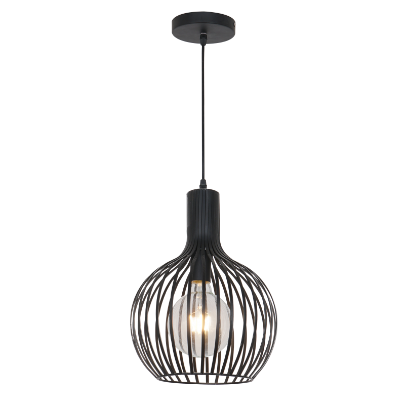 LAMPARA DECORATIVA COLGANTE E26 1 LUZ NEGRO 127V MALLA METALICA ARA NO INCLUYE FOCO