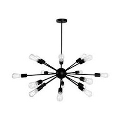 LAMPARA DECORATIVA COLGANTE E27 18LUCES NEGRO 100-240V NO INCLUYE FOCOS