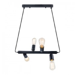 LAMPARA DECORATIVA COLGANTE E27 4 LUCES NEGRO 100-240V KANG NO INCLUYE FOCOS