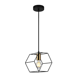 LAMPARA DECORATIVA COLGANTE E26 1 LUZ NEGRO COBRE 1 X 60W HEXA INCLUYE FOCO