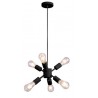 LAMPARA DECORATIVA COLGANTE E27 6 LUCES NEGRO 240W ACERO NO INCLUYE FOCO CALUX