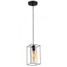 LAMPARA DECORATIVA COLGANTE E27 1 LUZ NEGRO 40W ACERO/CRISTAL NO INCLUYE FOCO CALUX