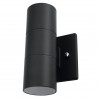 LAMPARA SUPERFICIE PARA MURO GU10 DECORATIVA 90-260V NEGRO ALUMINIO 2 LUCES NO INCLUYE FOCOS