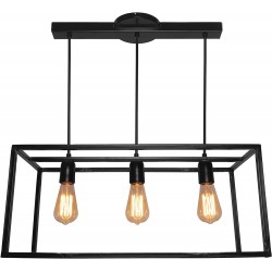 LAMPARA DECORATIVA COLGANTE E26 3 LUCES NEGRO NO INCLUYE FOCOS