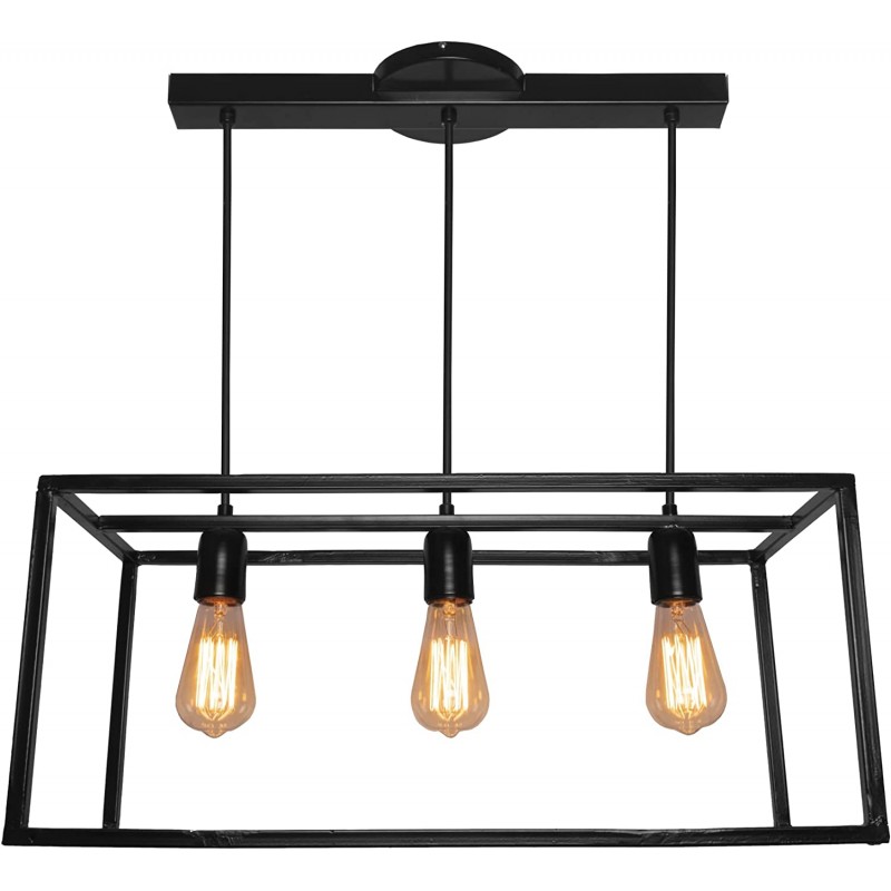 LAMPARA DECORATIVA COLGANTE E26 3 LUCES NEGRO NO INCLUYE FOCOS