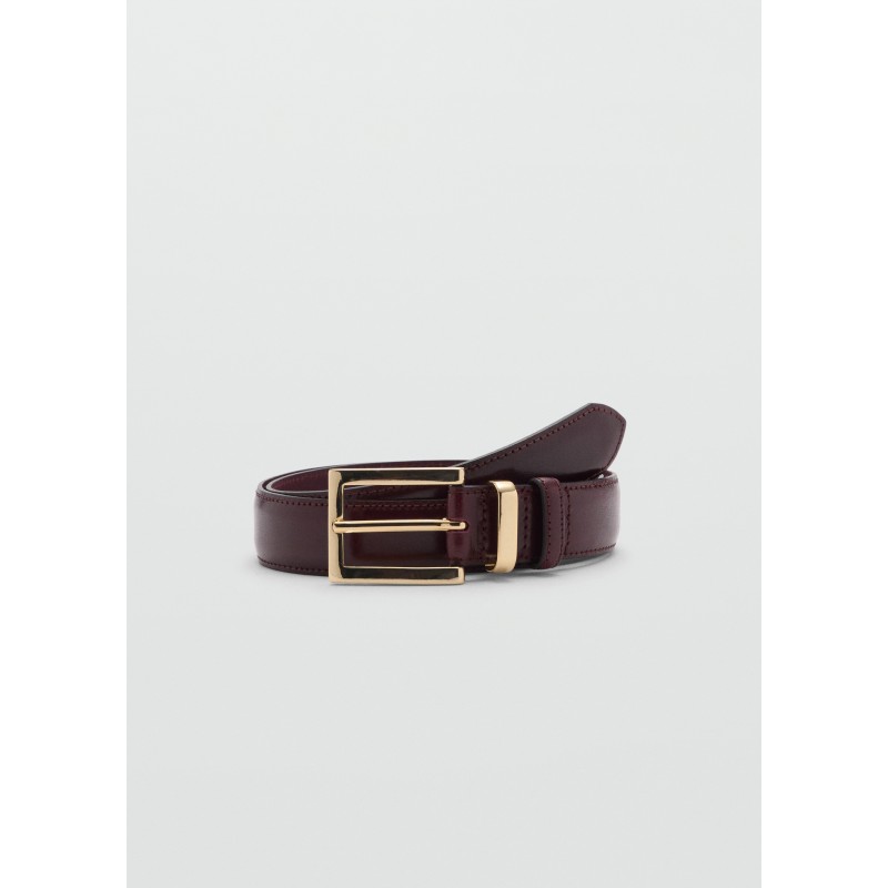 Cinturón piel hebilla cuadrada